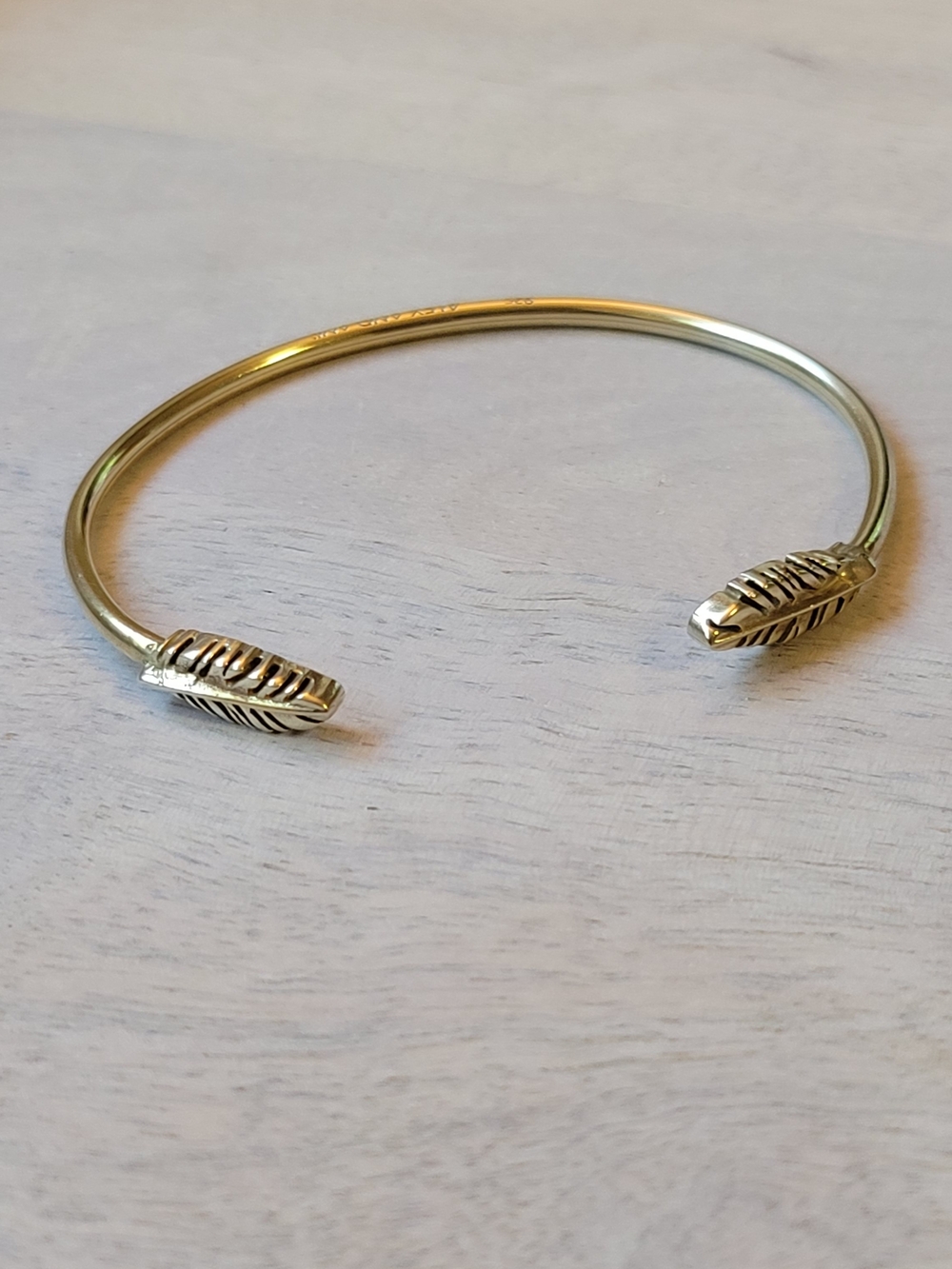Alex And Ani Gold Feather Open Cuff Bracelet